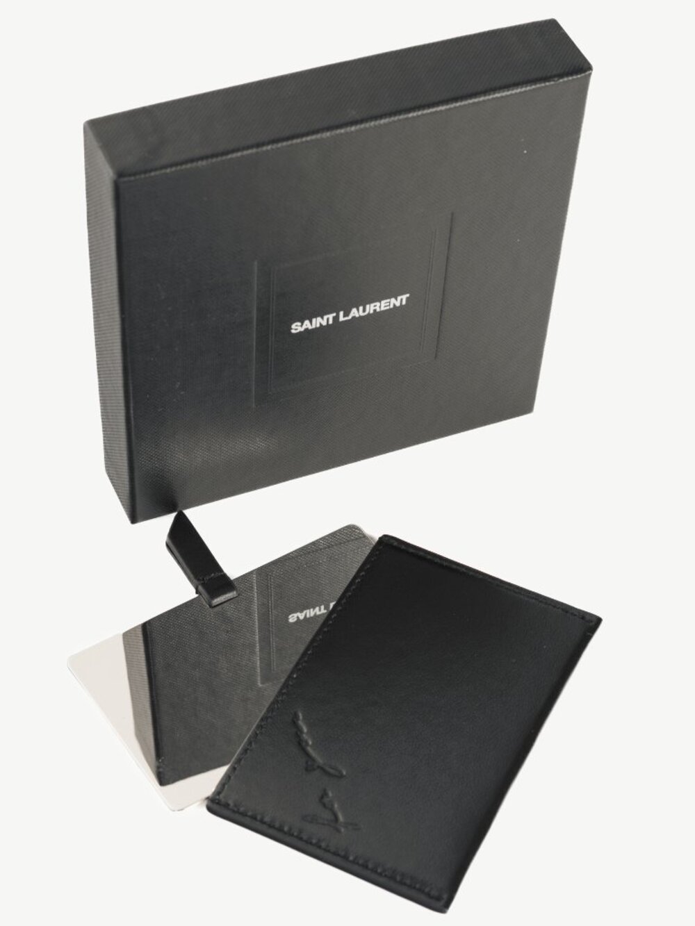 Saint Laurent Black Smooth Calfskin "For You" Card Case & Mirror